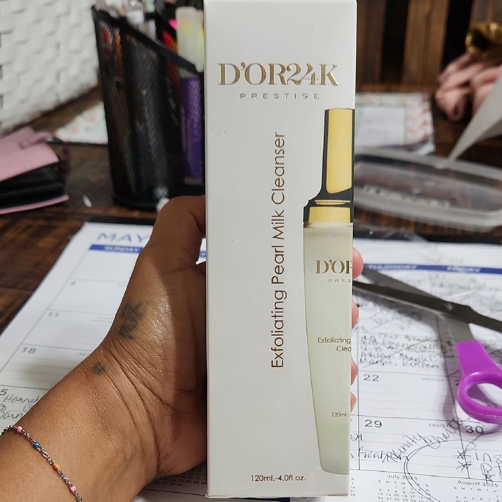 White and Gold Skincare Cleanser and Exfoliant